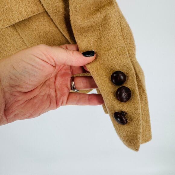 Vintage 100% Camel Hair Blazer Tan Classic Tailored Jacket Women’s Size 6 - Picture 6 of 8